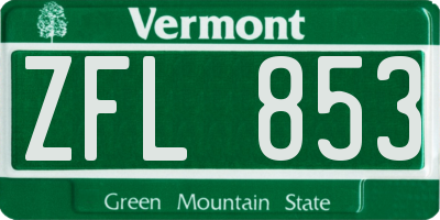 VT license plate ZFL853