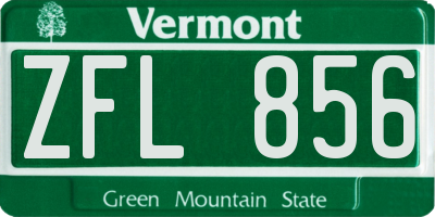 VT license plate ZFL856