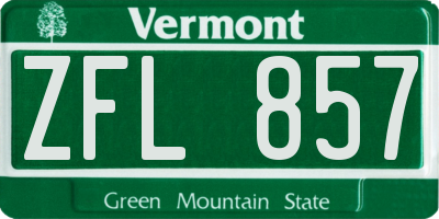 VT license plate ZFL857