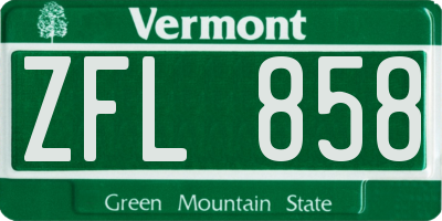 VT license plate ZFL858