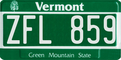 VT license plate ZFL859