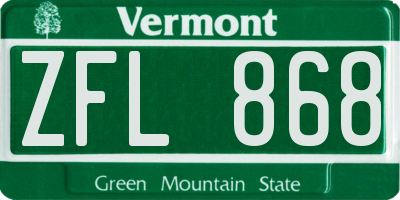 VT license plate ZFL868