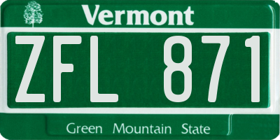 VT license plate ZFL871