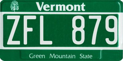 VT license plate ZFL879