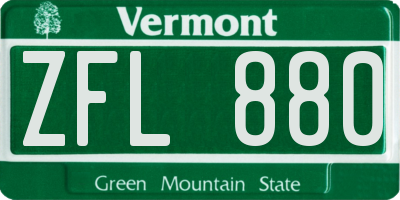 VT license plate ZFL880