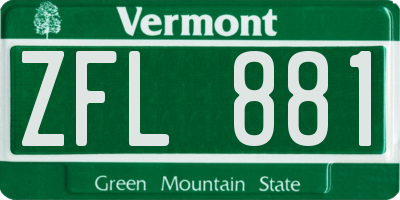 VT license plate ZFL881