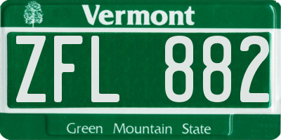 VT license plate ZFL882