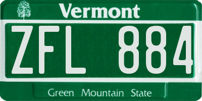 VT license plate ZFL884