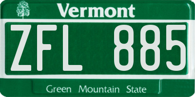 VT license plate ZFL885