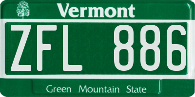 VT license plate ZFL886