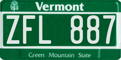 VT license plate ZFL887