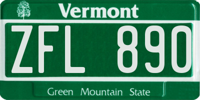 VT license plate ZFL890