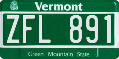 VT license plate ZFL891