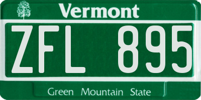 VT license plate ZFL895