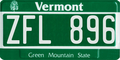 VT license plate ZFL896