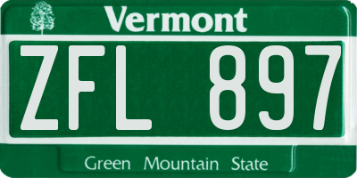 VT license plate ZFL897