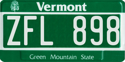 VT license plate ZFL898