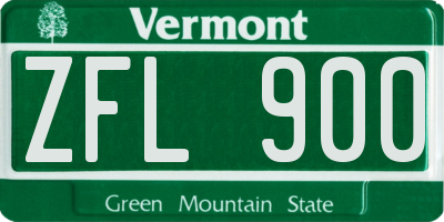 VT license plate ZFL900