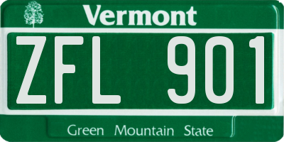 VT license plate ZFL901