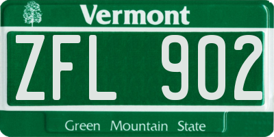 VT license plate ZFL902