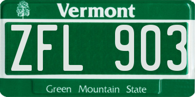 VT license plate ZFL903