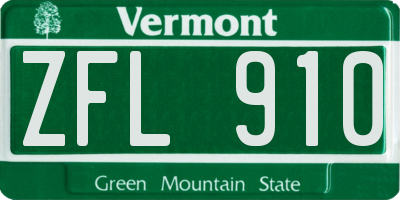 VT license plate ZFL910
