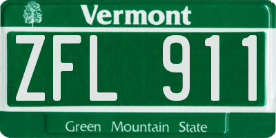 VT license plate ZFL911