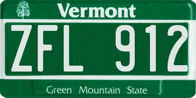 VT license plate ZFL912