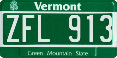 VT license plate ZFL913