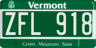 VT license plate ZFL918