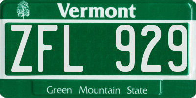 VT license plate ZFL929