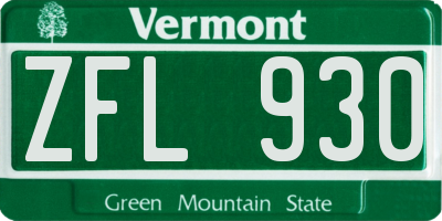 VT license plate ZFL930