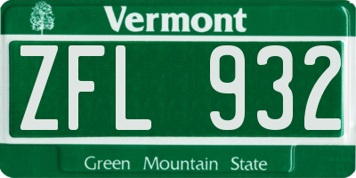 VT license plate ZFL932