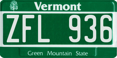 VT license plate ZFL936