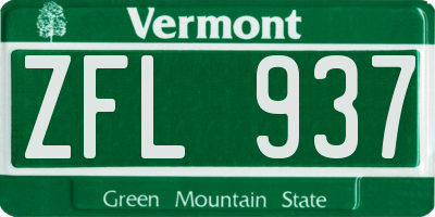 VT license plate ZFL937