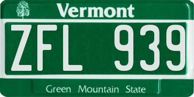 VT license plate ZFL939