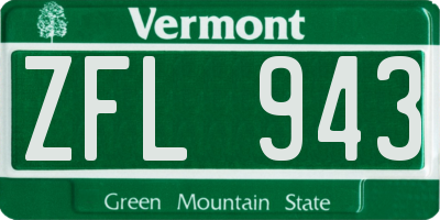 VT license plate ZFL943