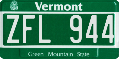 VT license plate ZFL944