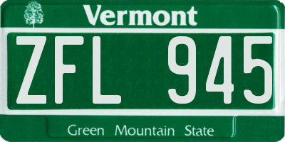 VT license plate ZFL945