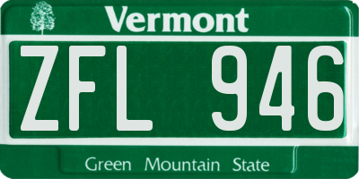 VT license plate ZFL946