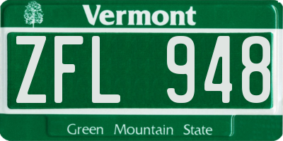 VT license plate ZFL948