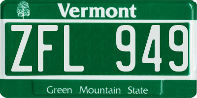 VT license plate ZFL949