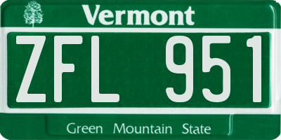 VT license plate ZFL951