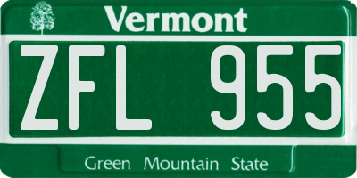 VT license plate ZFL955
