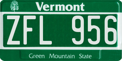 VT license plate ZFL956