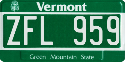 VT license plate ZFL959