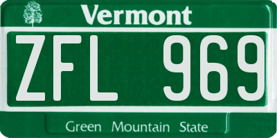 VT license plate ZFL969