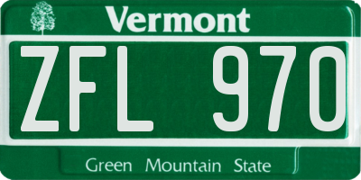 VT license plate ZFL970