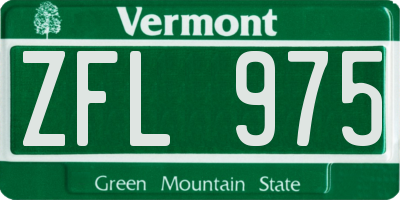 VT license plate ZFL975