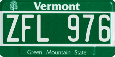 VT license plate ZFL976